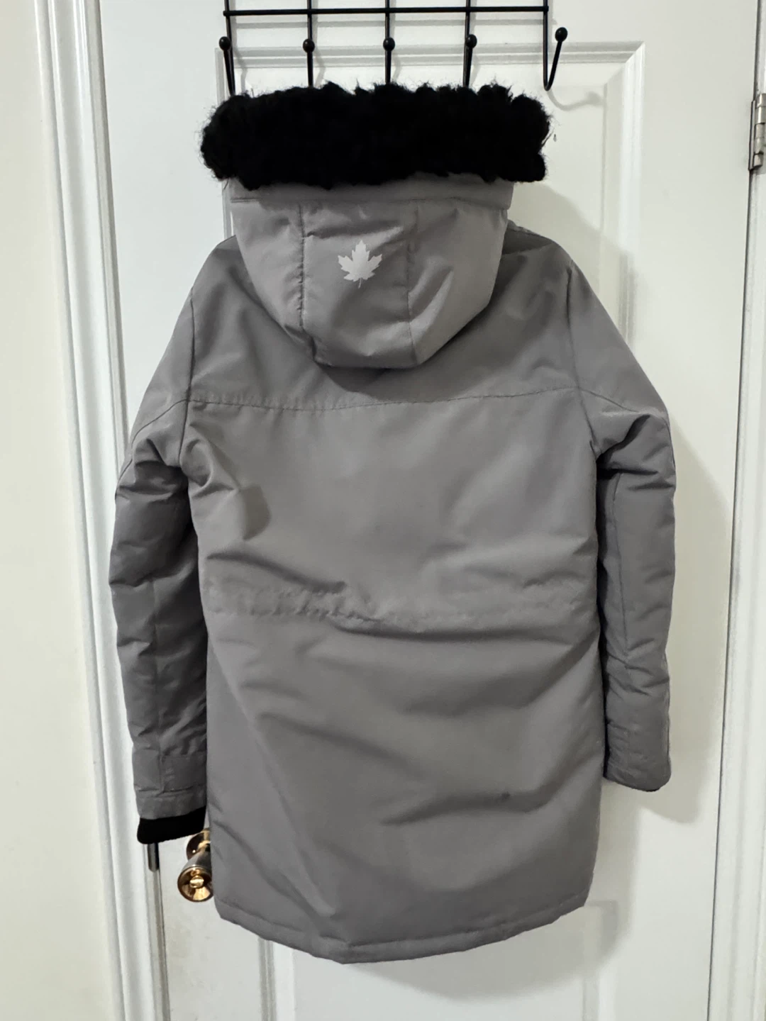 Grey Parka Jacket with Fur Hood - photo 2