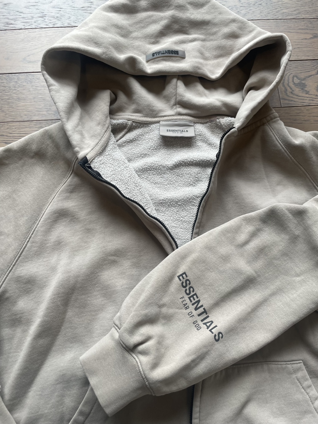 Essentials Zip-Up Hoodie XL Beige - photo 5