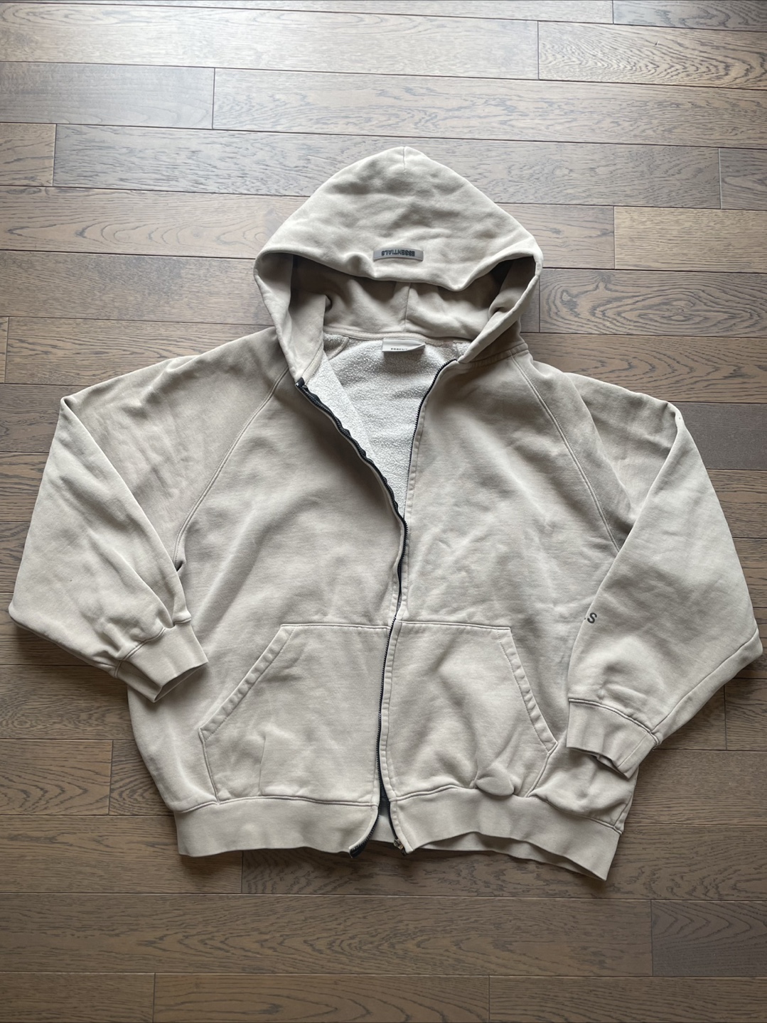 Essentials Zip-Up Hoodie XL Beige - photo 3
