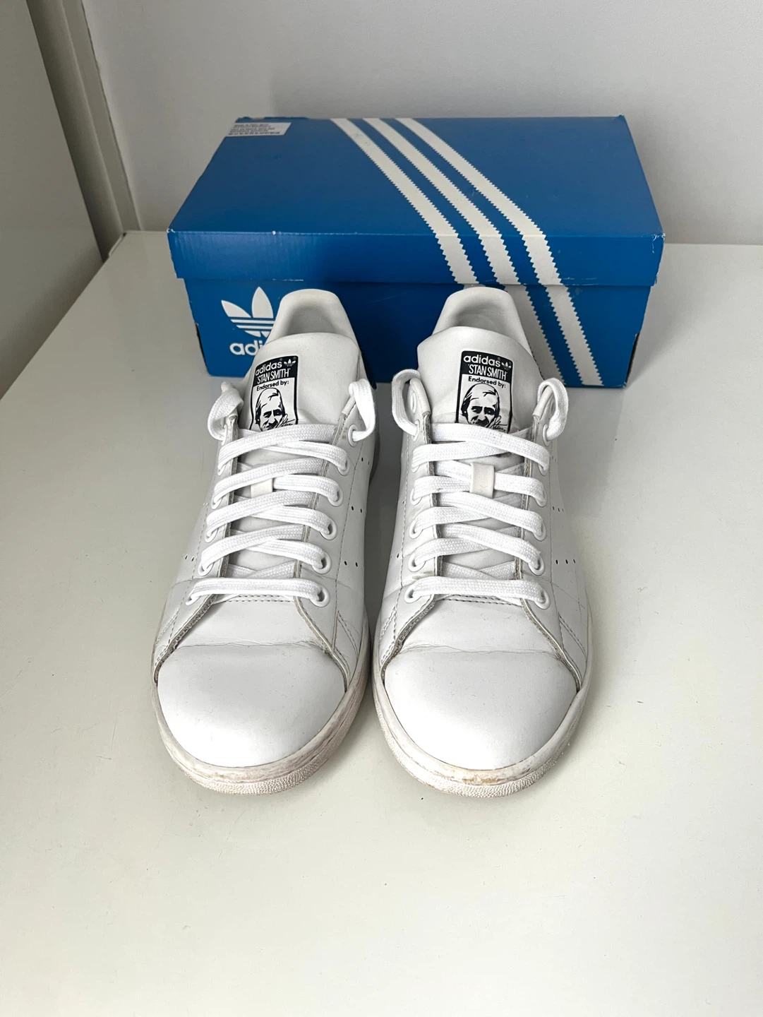 Adidas Stan Smith White Navy Leather Sneakers