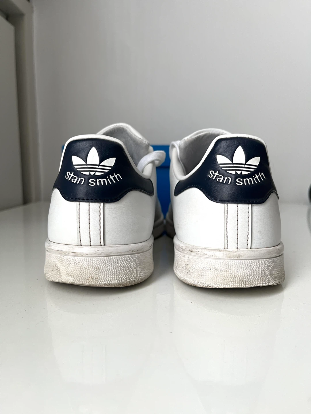 Adidas Stan Smith White Navy Leather Sneakers - photo 4