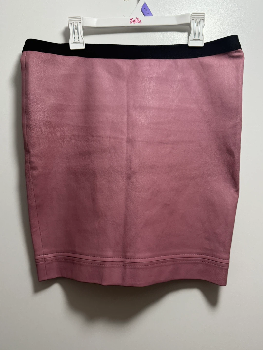 Helmut Lang pink 100% lamb leather pencil skirt - photo 4