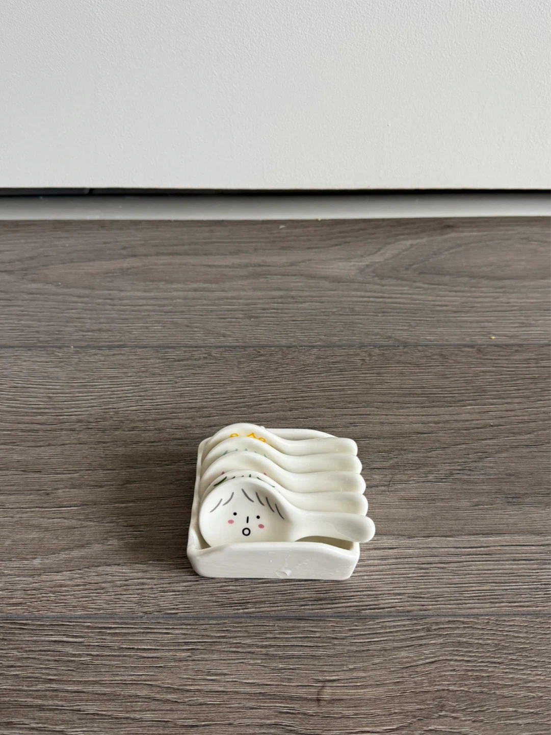 Ceramic Spoon Rest with Cute Face Design