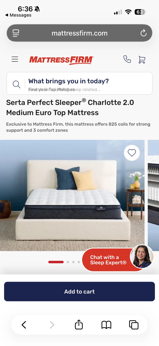 Queen Serta Perfect Sleeper 2.0 Medium Euro Top Mattress - Queen