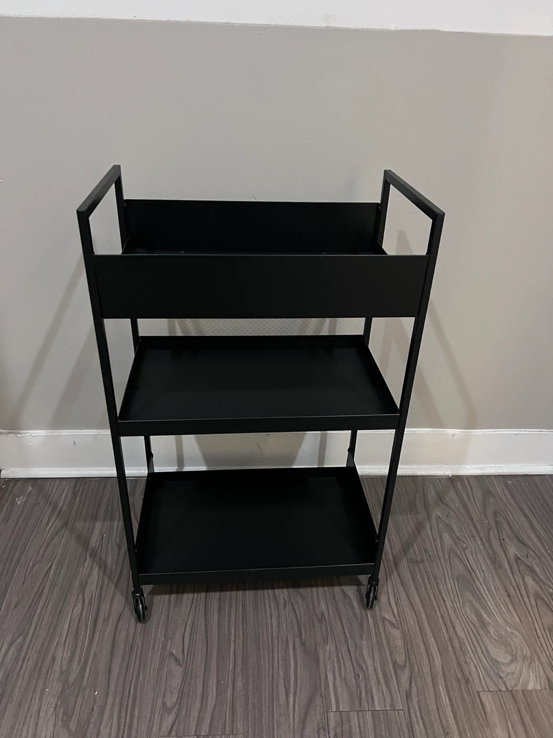 Ikea. Black 3-Tier Rolling Utility Cart