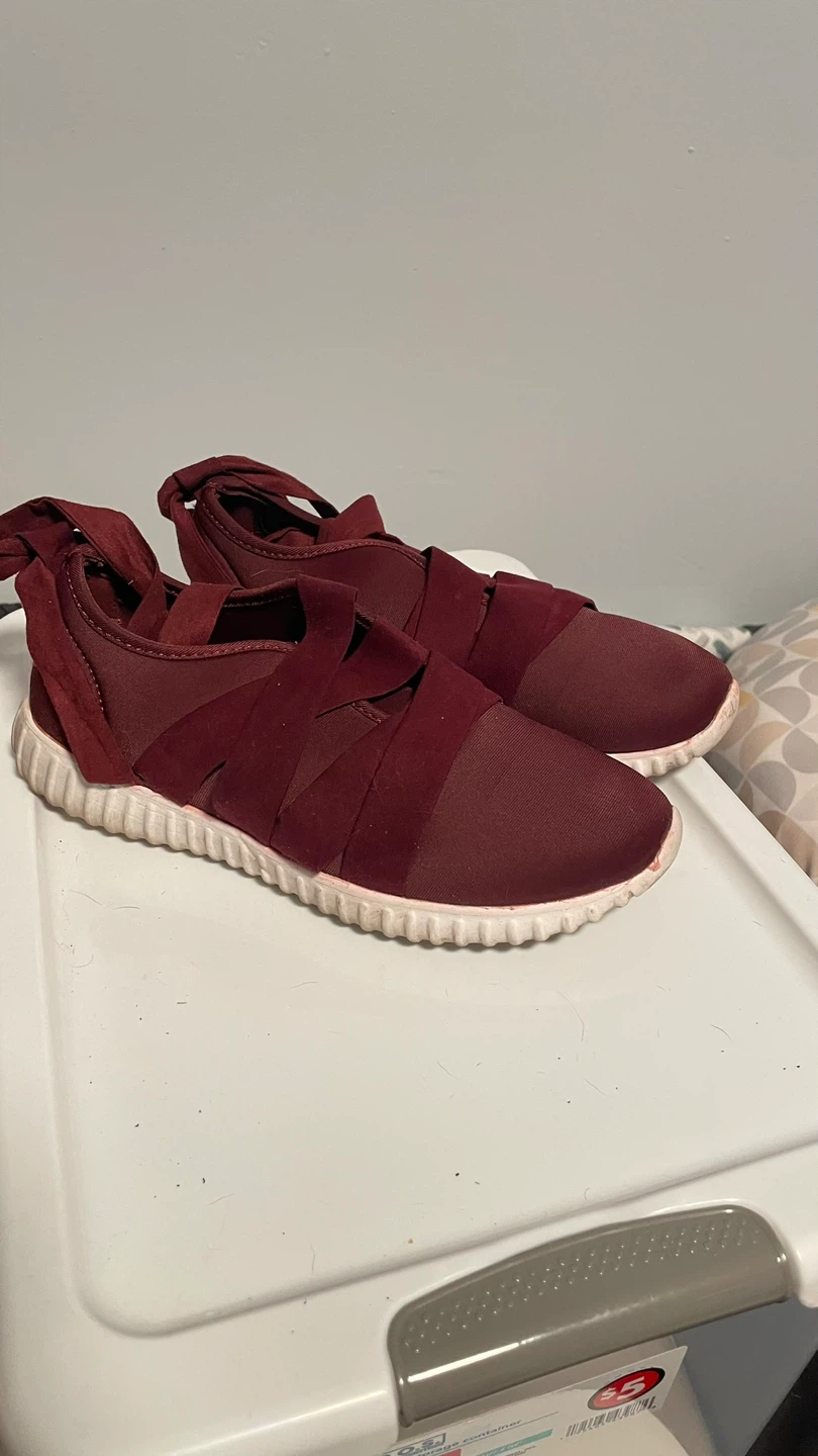 Women's Burgundy Slip-On Sneakers