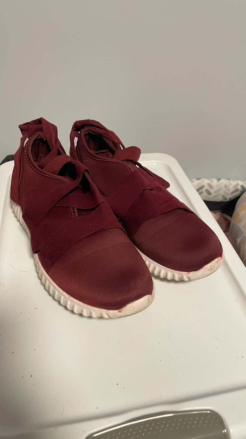 Women's Burgundy Slip-On Sneakers - photo 2