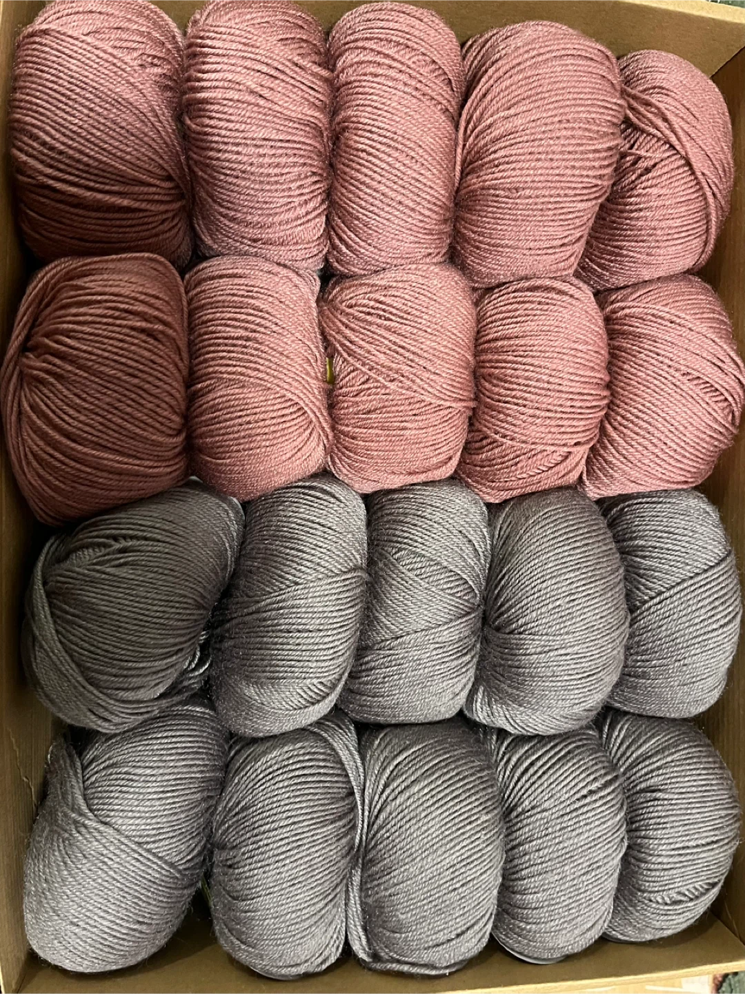 20 Skeins of Yarn - Rose and Grey