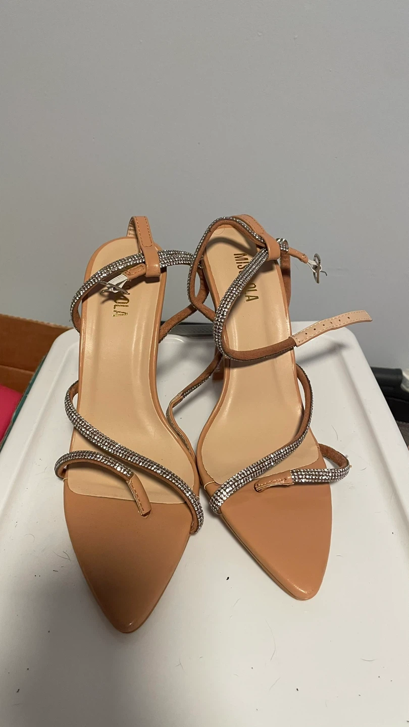 Miss Lola Rhinestone Strap Heels Size 7