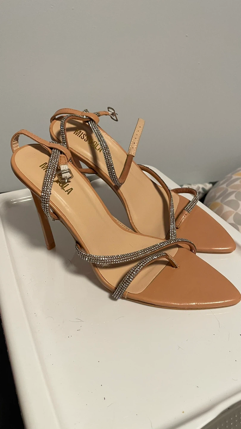 Miss Lola Rhinestone Strap Heels Size 7 - photo 2