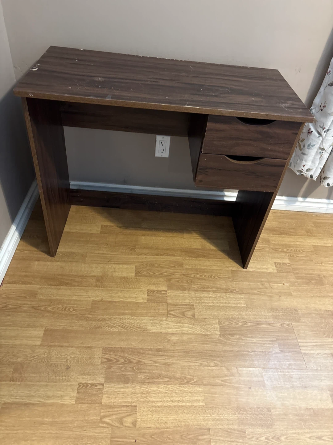 Brown Laminate Desk with Two Drawers - photo 3