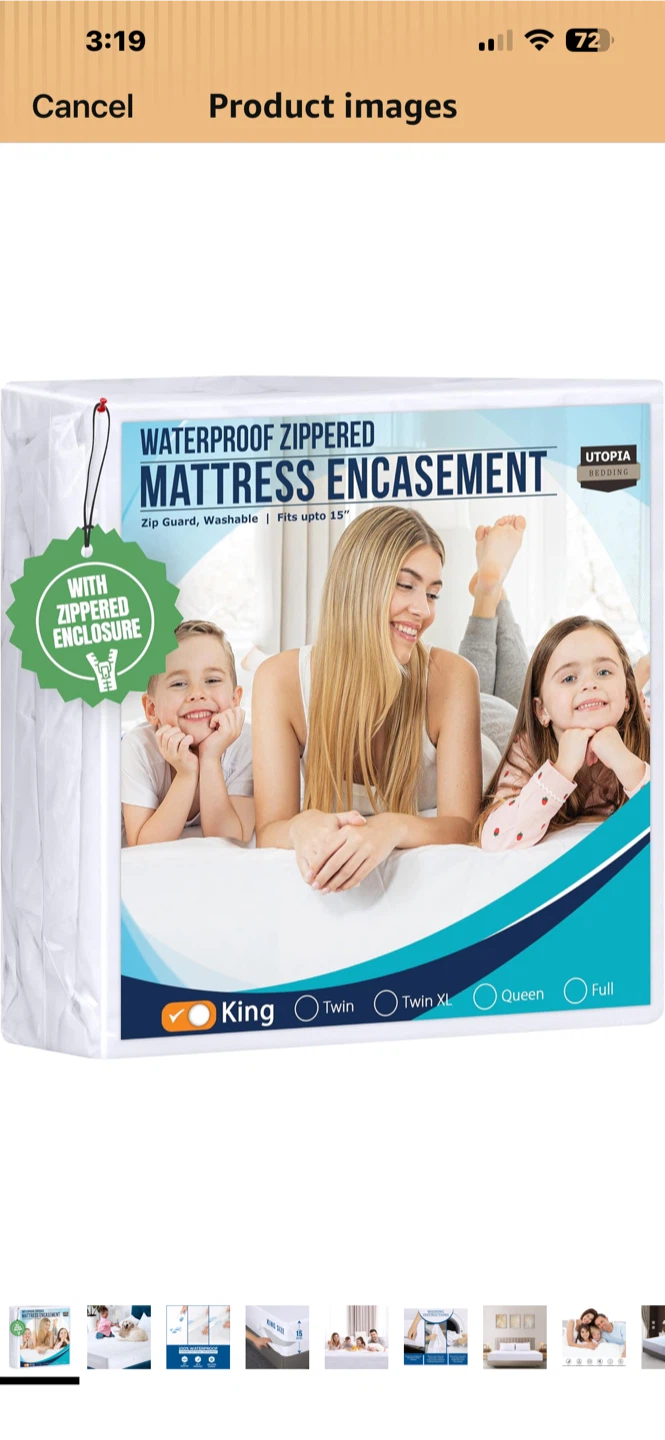 King Utopia Bedding Waterproof Zippered King Mattress Encasement
