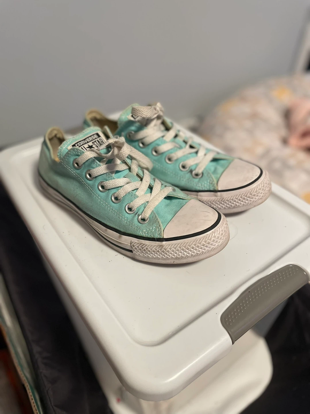 Converse All Star Low Top Sneakers - Teal - Women's US Size 5 - photo 2