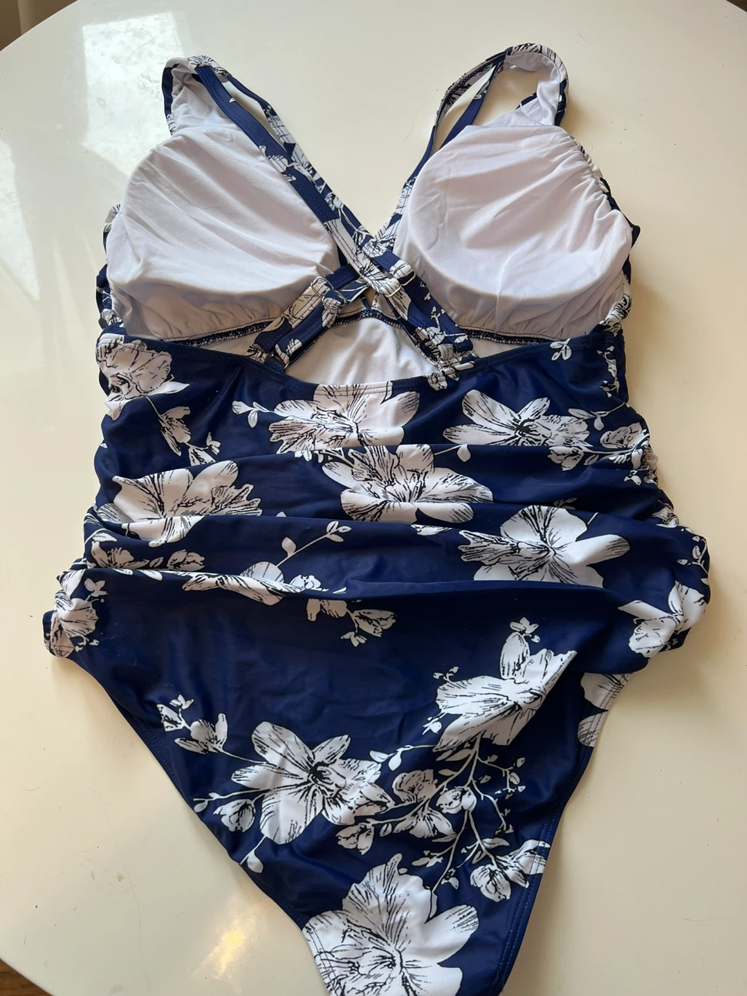 New- Blue Floral Print One-Piece Swimsuit XXL - photo 2