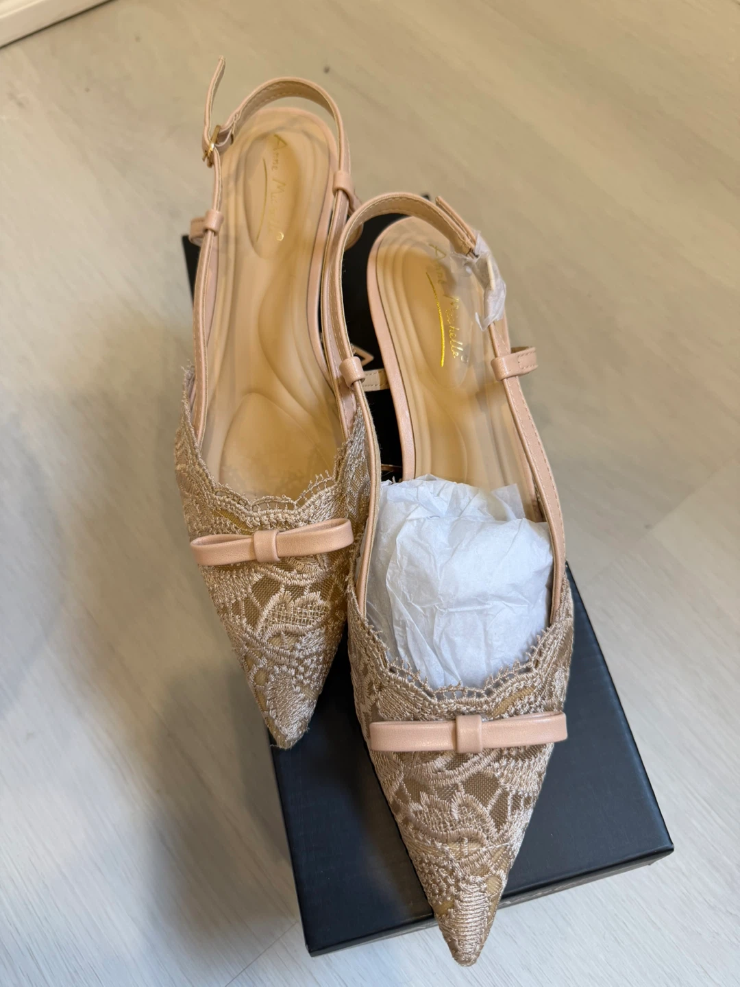 Anne Michelle Women's Lace Slingback Heels 7 - photo 2