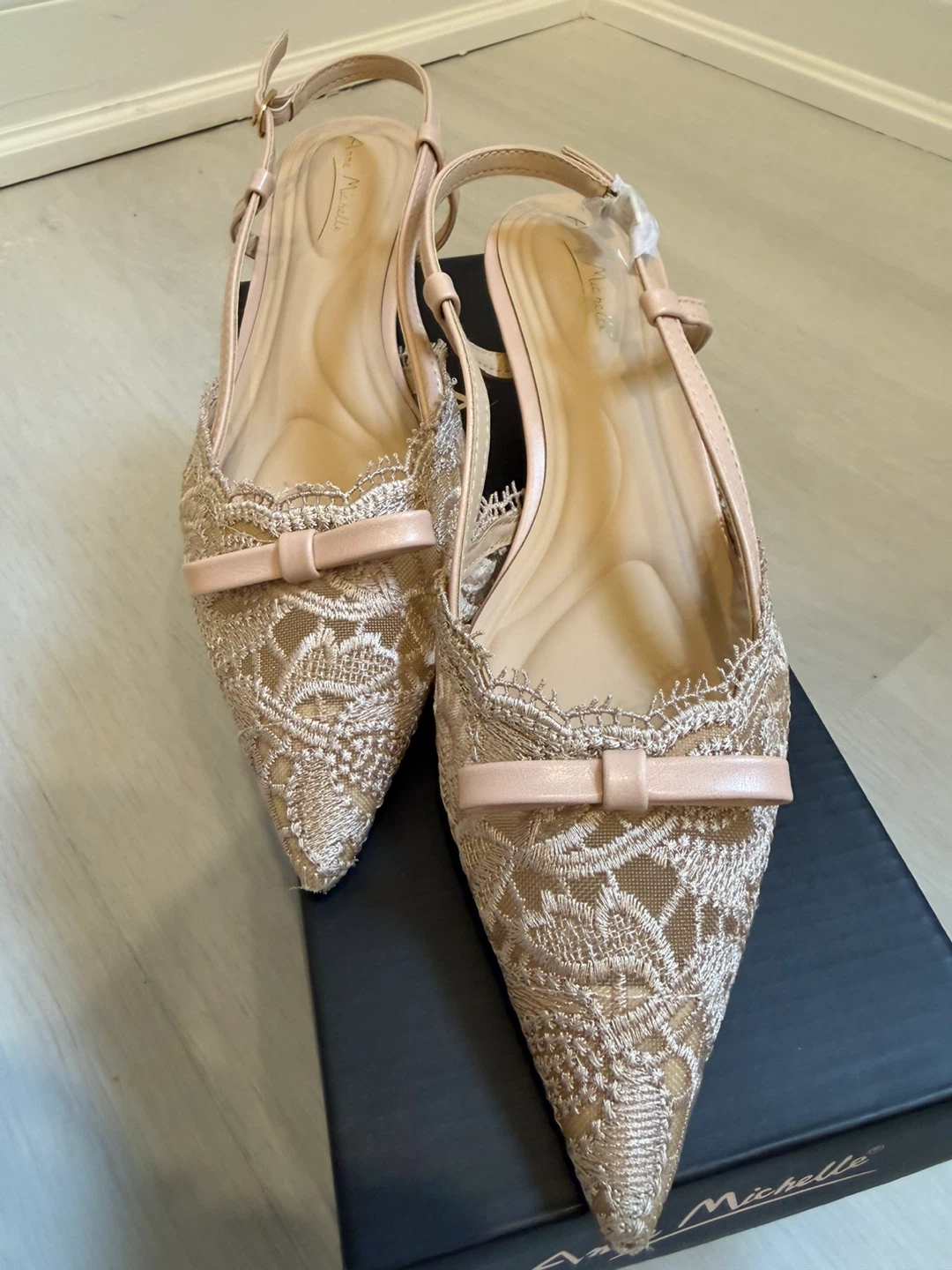Anne Michelle Women's Lace Slingback Heels 7 - photo 4