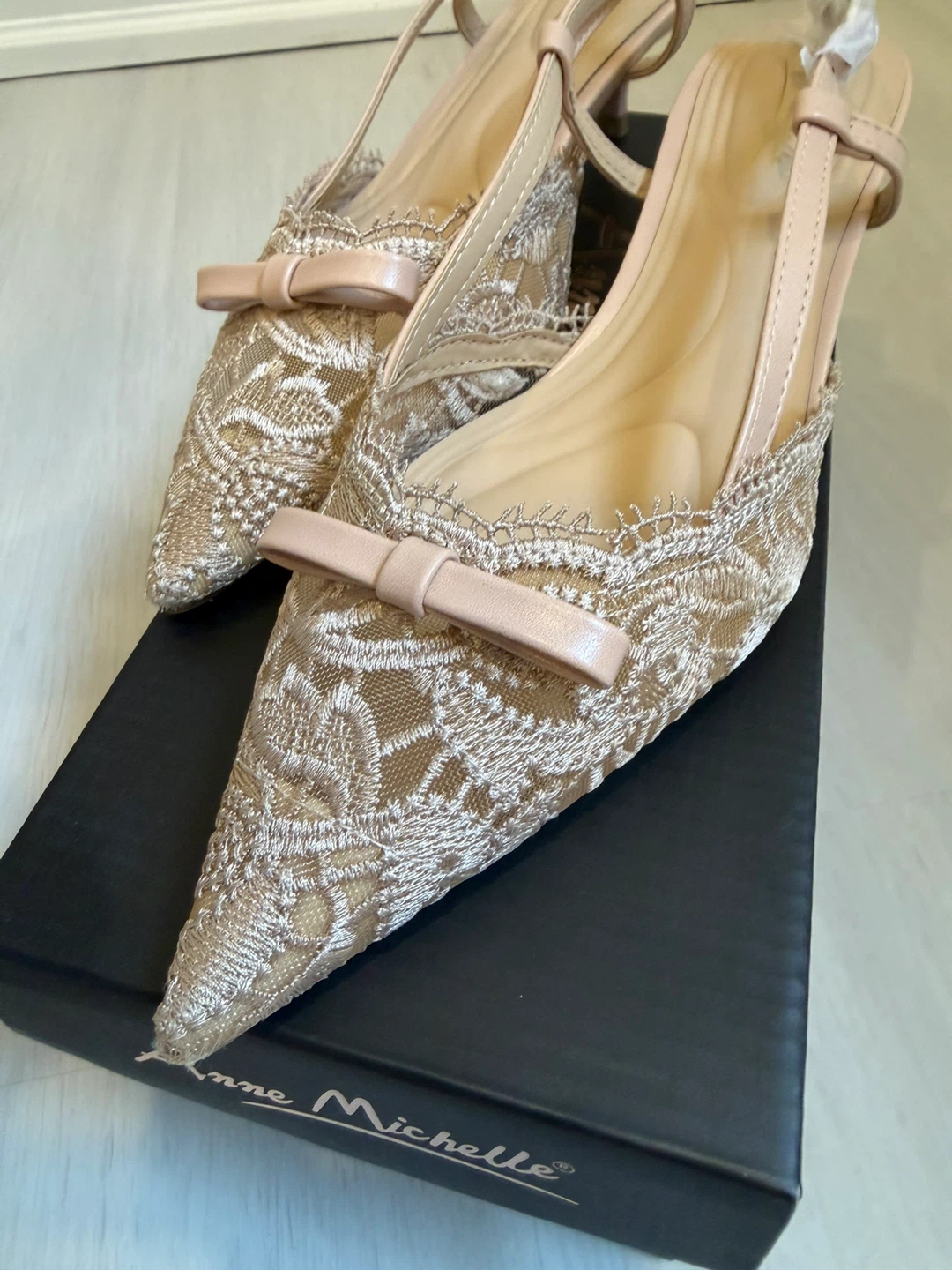 Anne Michelle Women's Lace Slingback Heels 7 - photo 5