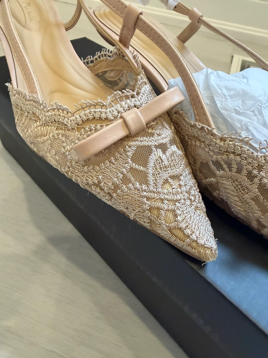 Anne Michelle Women's Lace Slingback Heels 7 - photo 3