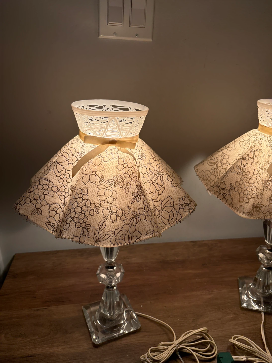 Pair of Vintage Crystal Table Lamps - photo 4