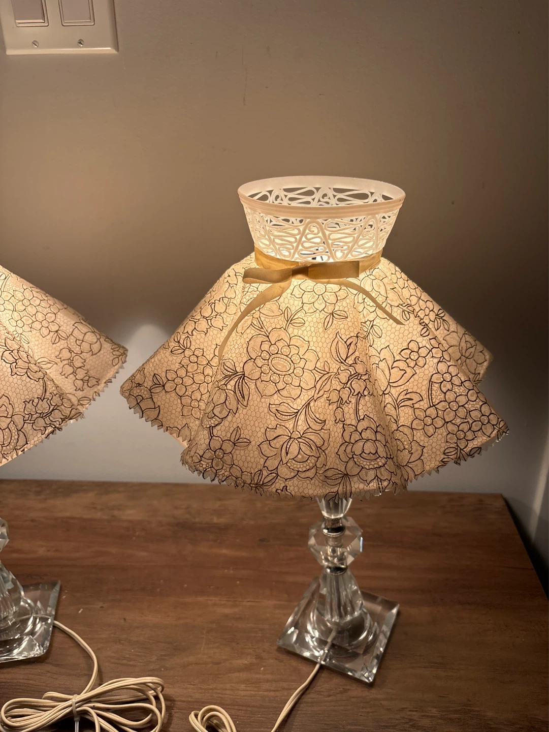 Pair of Vintage Crystal Table Lamps - photo 5