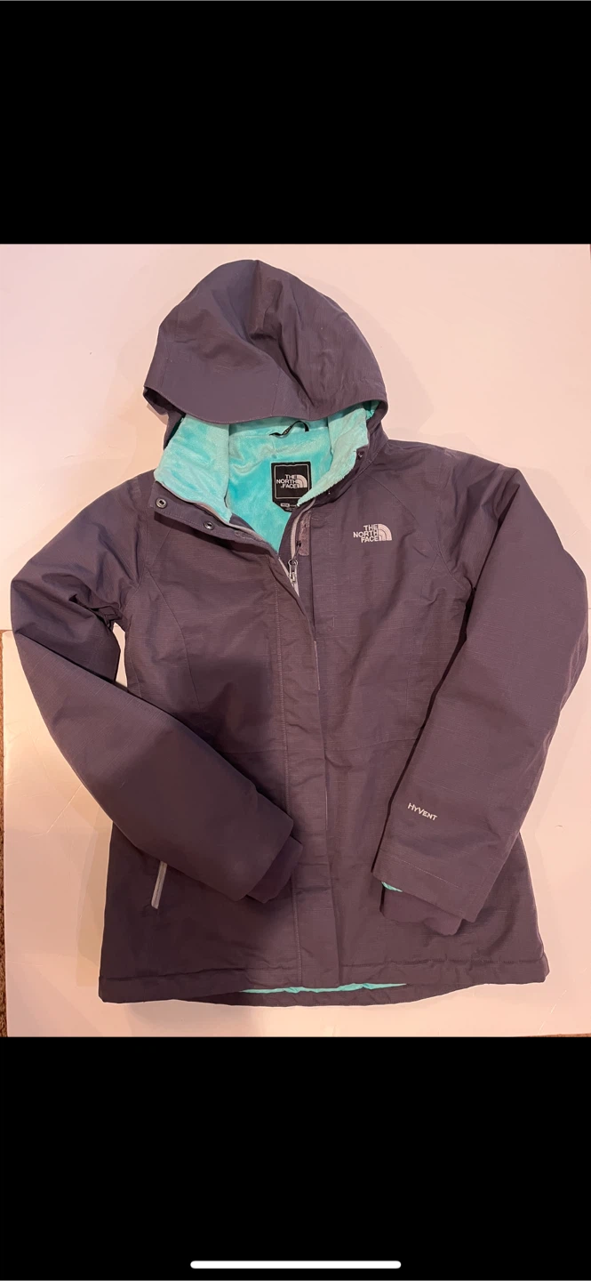 The North Face HyVent Grey and Teal Winter Jacket