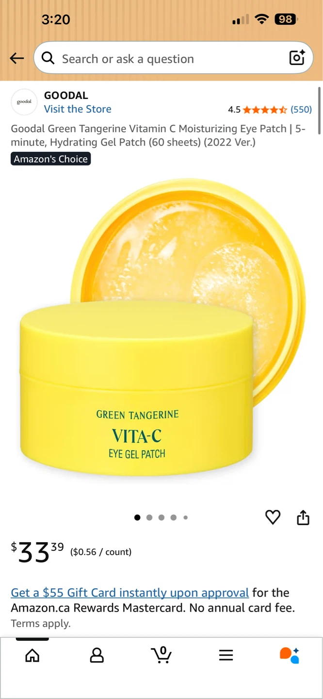 Goodal Green Tangerine Vita-C Eye Gel Patches