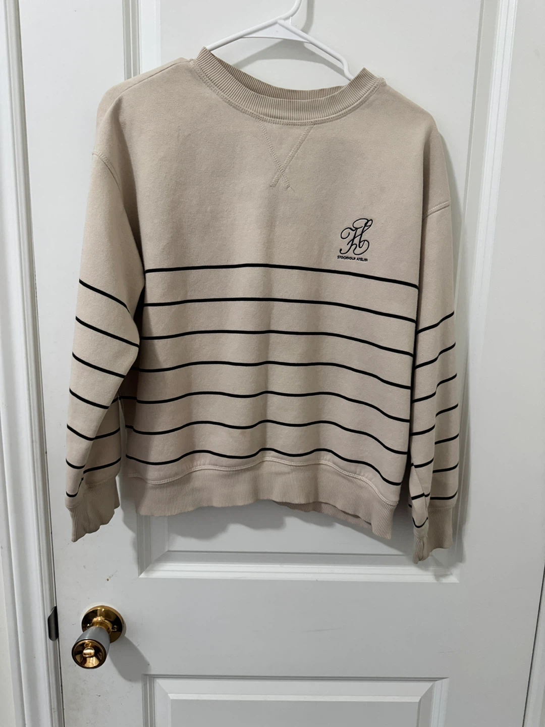 PROPHET AETHEL Crewneck Sweatshirt - Beige Striped
