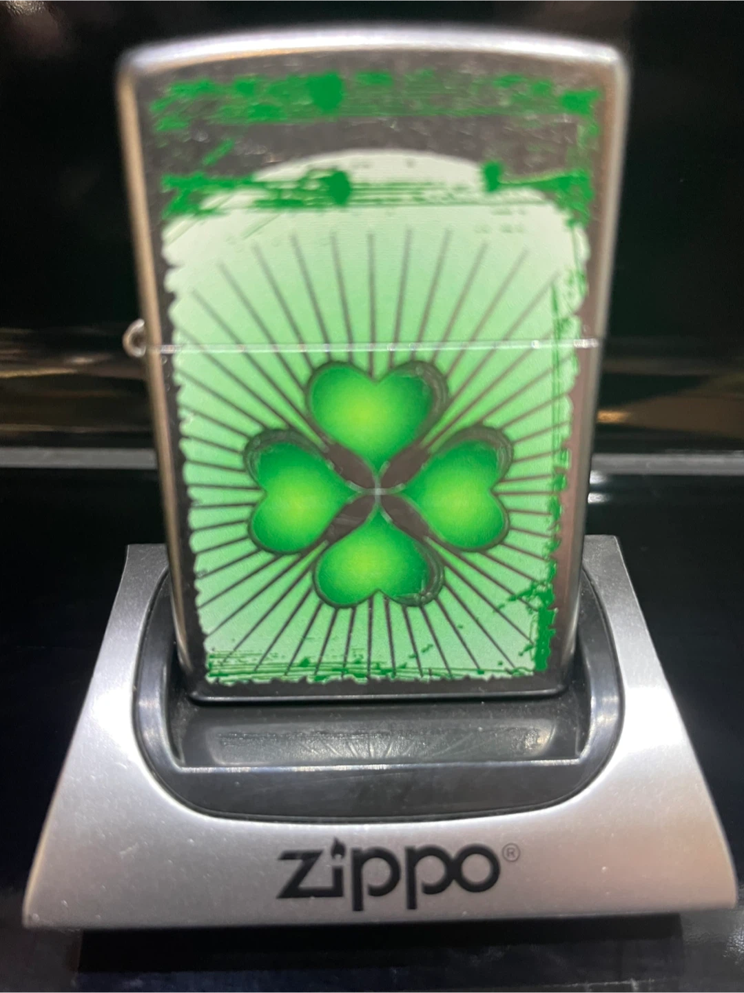 Zippo Lighter with Clover Design