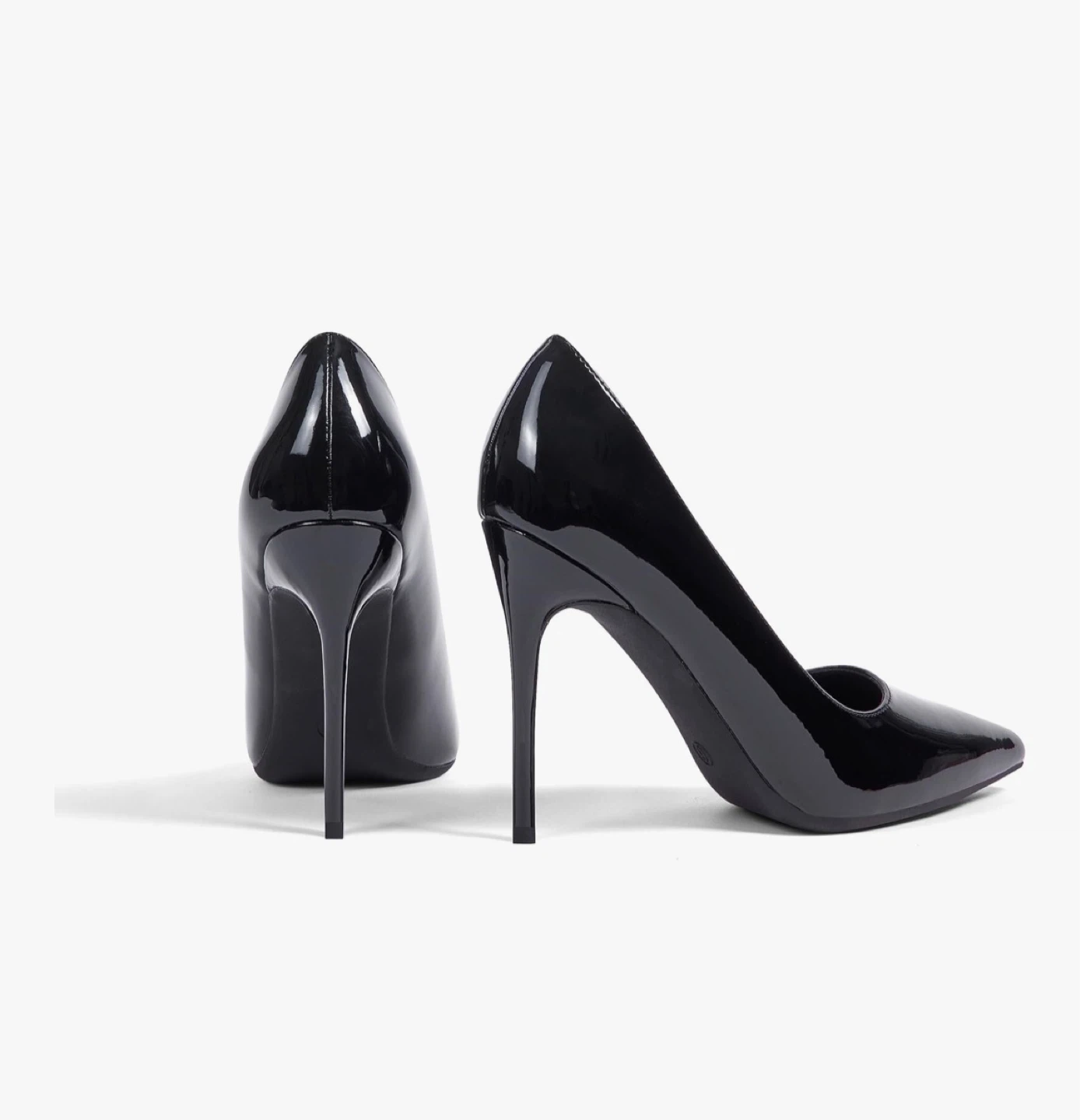 Black Patent Pointed-Toe Stiletto Heels - photo 2
