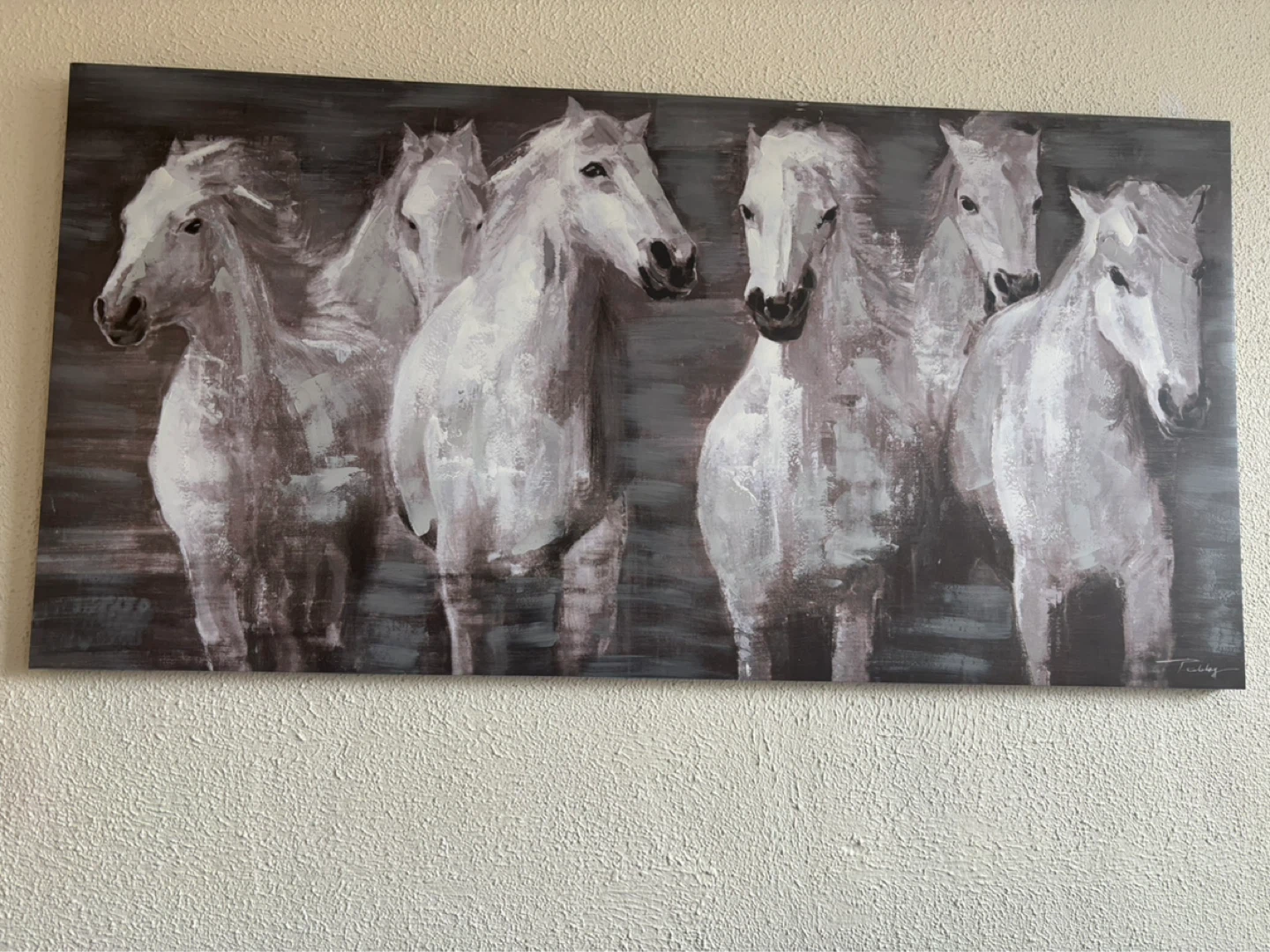 Canvas Wall Art Print - White Horses