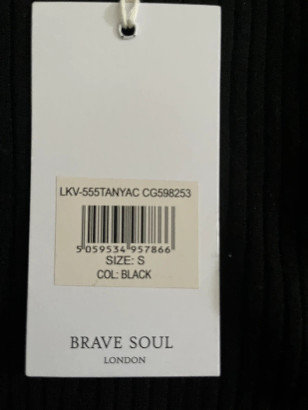 🆕Brave Soul Black Ribbed Tank Top - Size S - photo 2