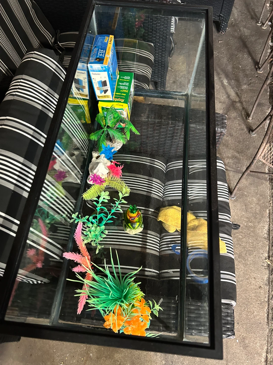 Glass Aquarium Tank with Decorations - photo 2