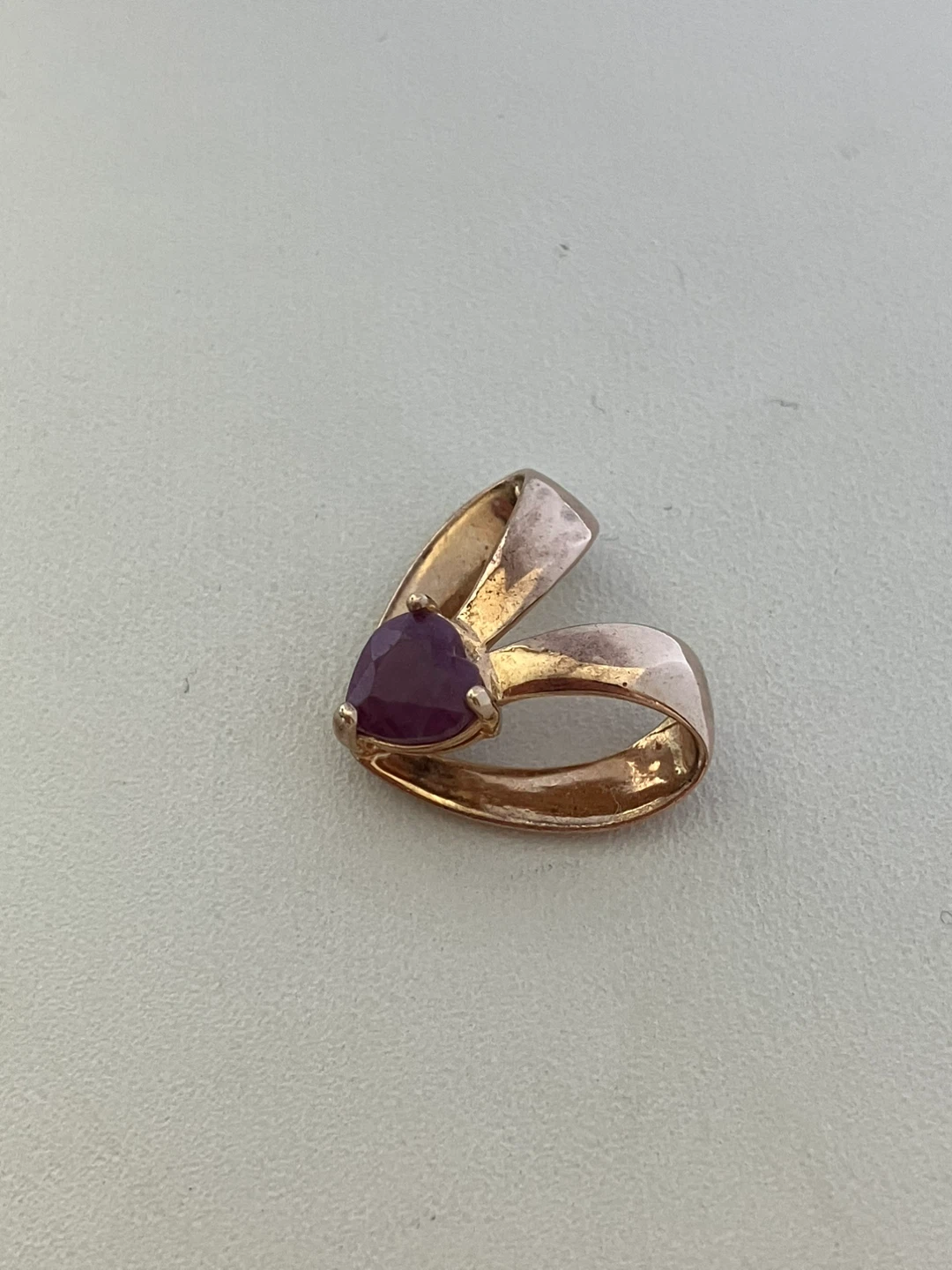 925 Gold Plated Heart Pendant with Ruby - photo 4