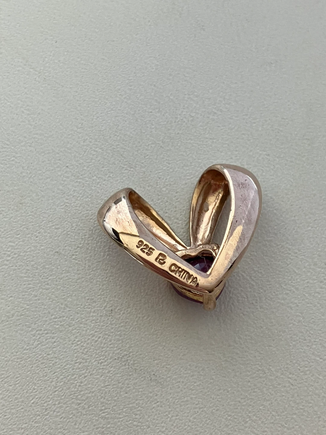 925 Gold Plated Heart Pendant with Ruby - photo 5