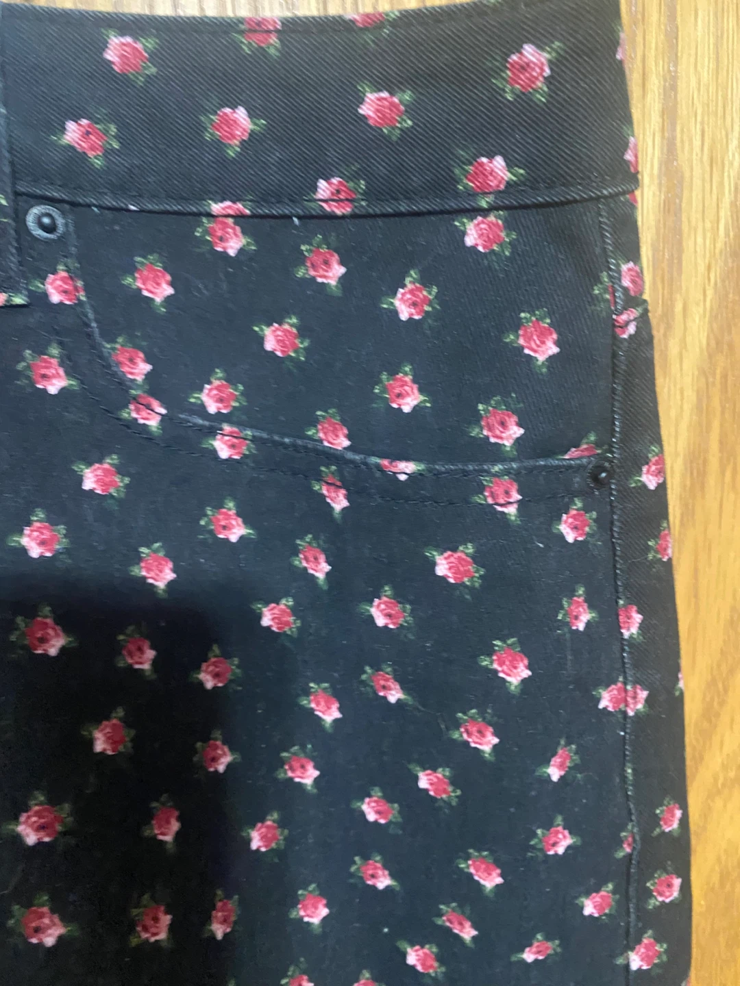 Plus Size Rose Print Denim Mini Skirt - photo 5