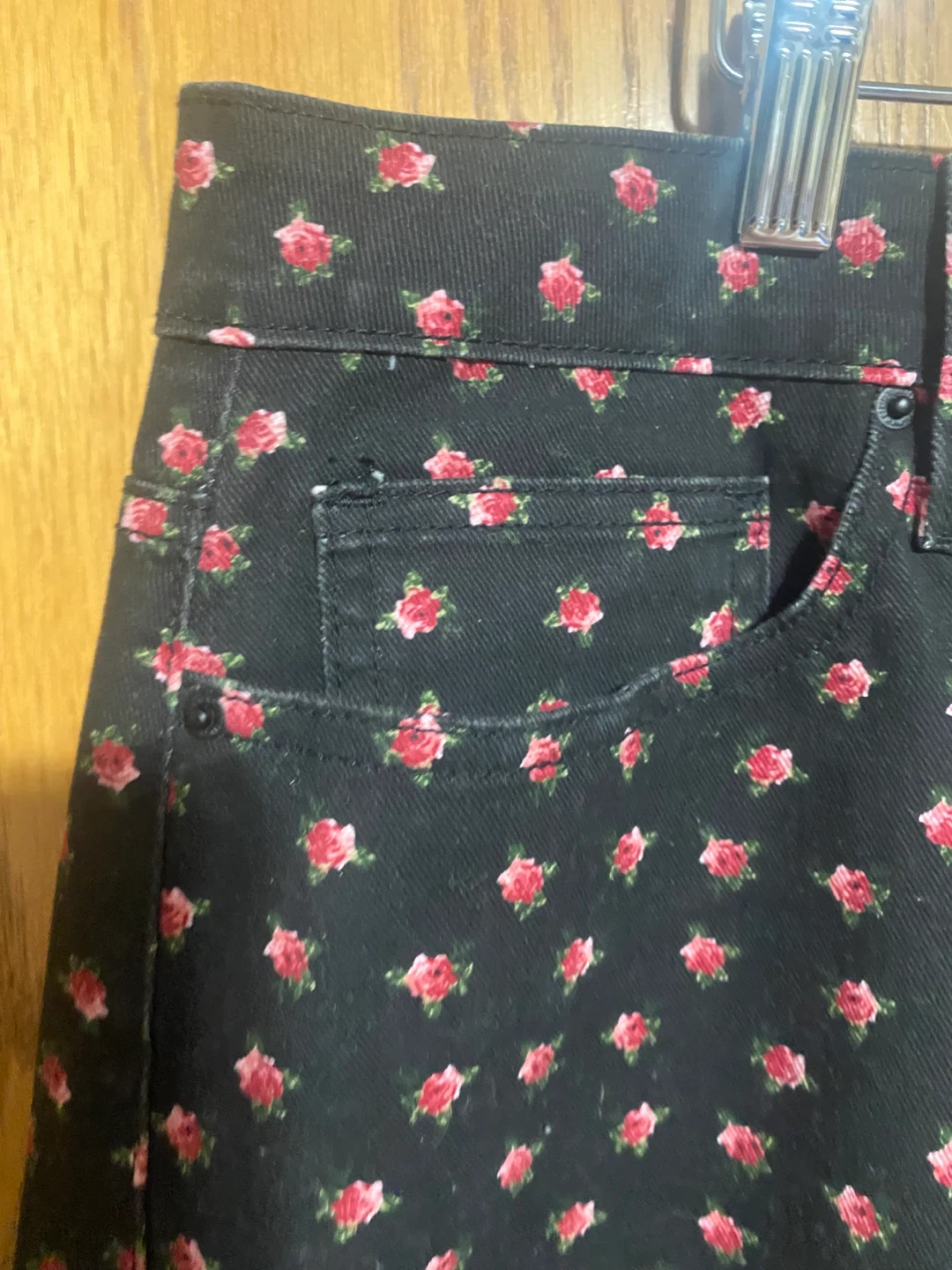 Plus Size Rose Print Denim Mini Skirt - photo 4