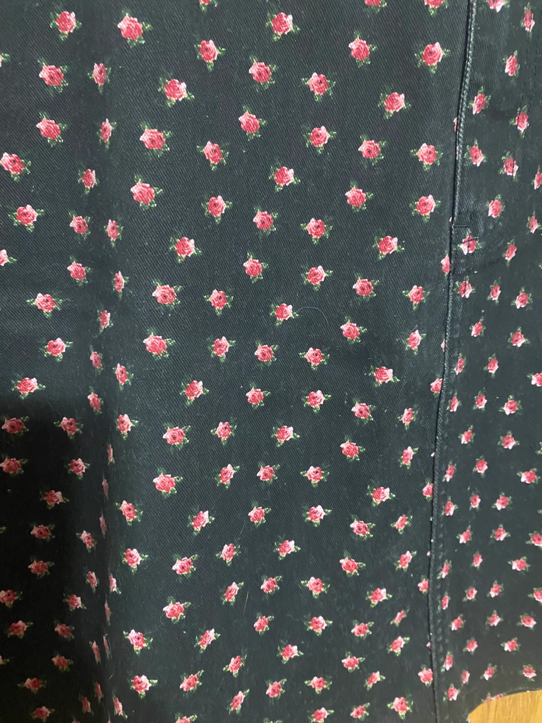 Plus Size Rose Print Denim Mini Skirt - photo 3