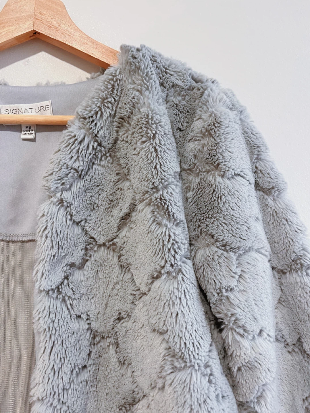 Cropped faux fur jacket with three-quarter sleeve-Size S - photo 2