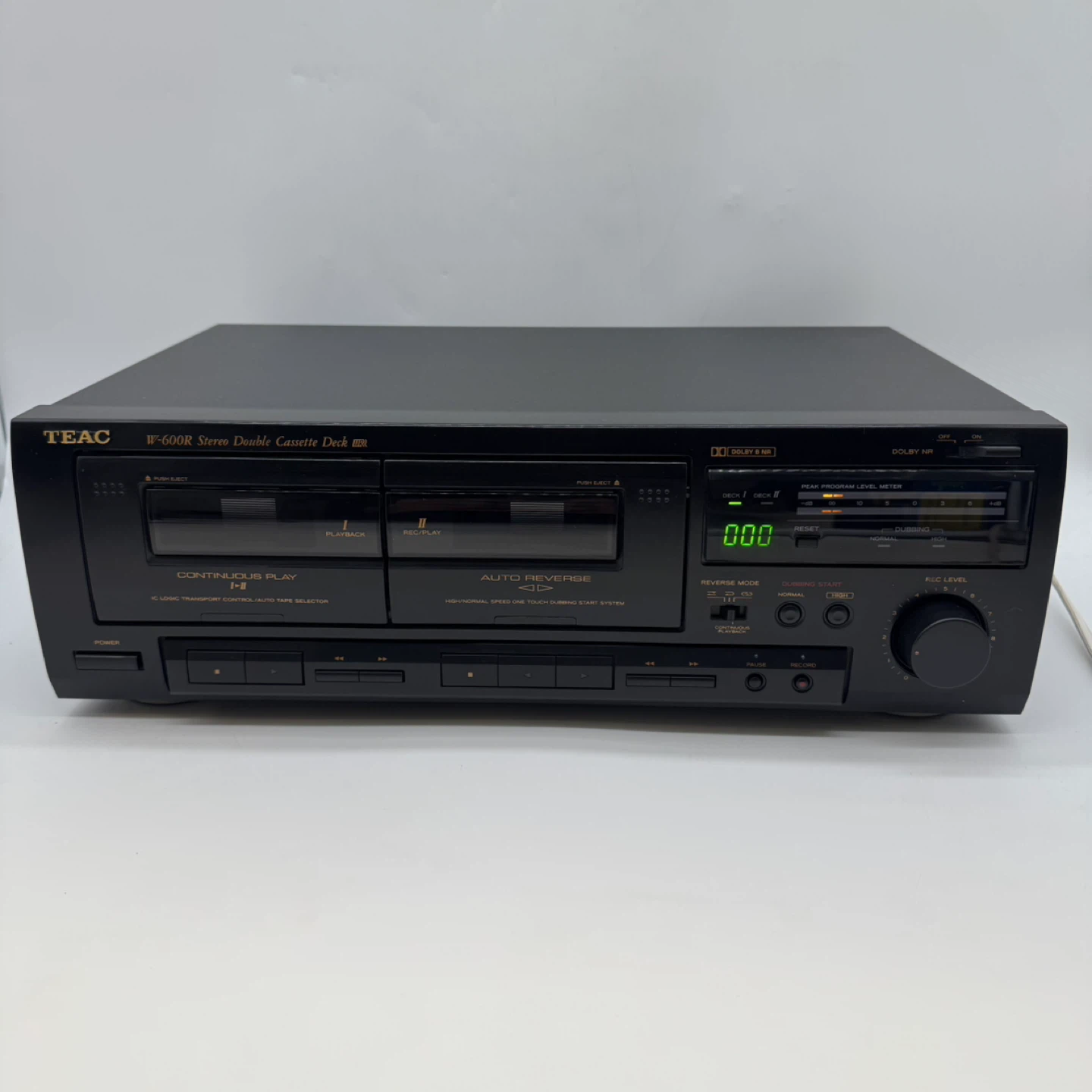 TEAC W-600R Double Cassette Deck Auto Reverse Dolby NR Tested