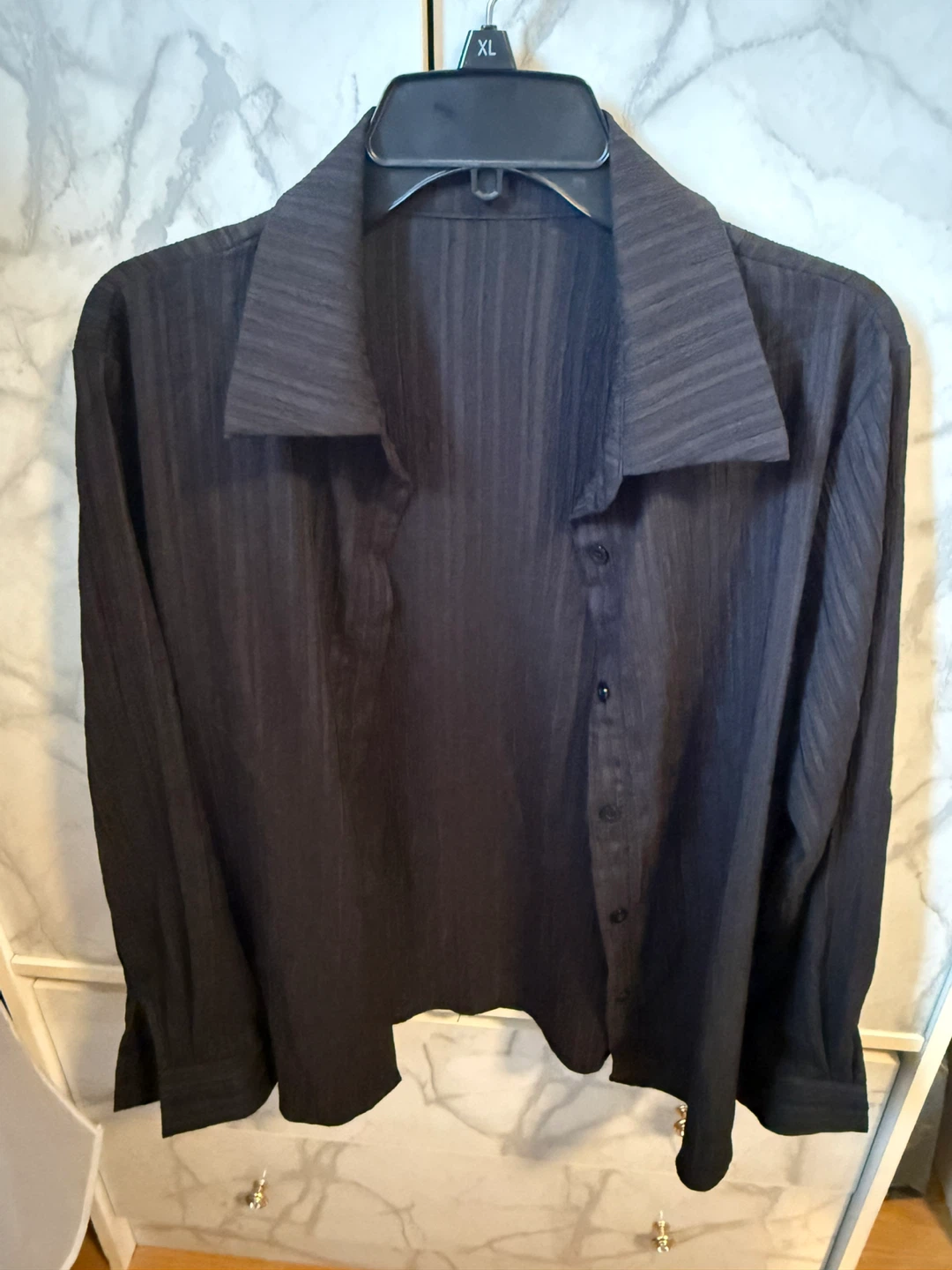 Woman Black Button-Up Shirt size medium - photo 2