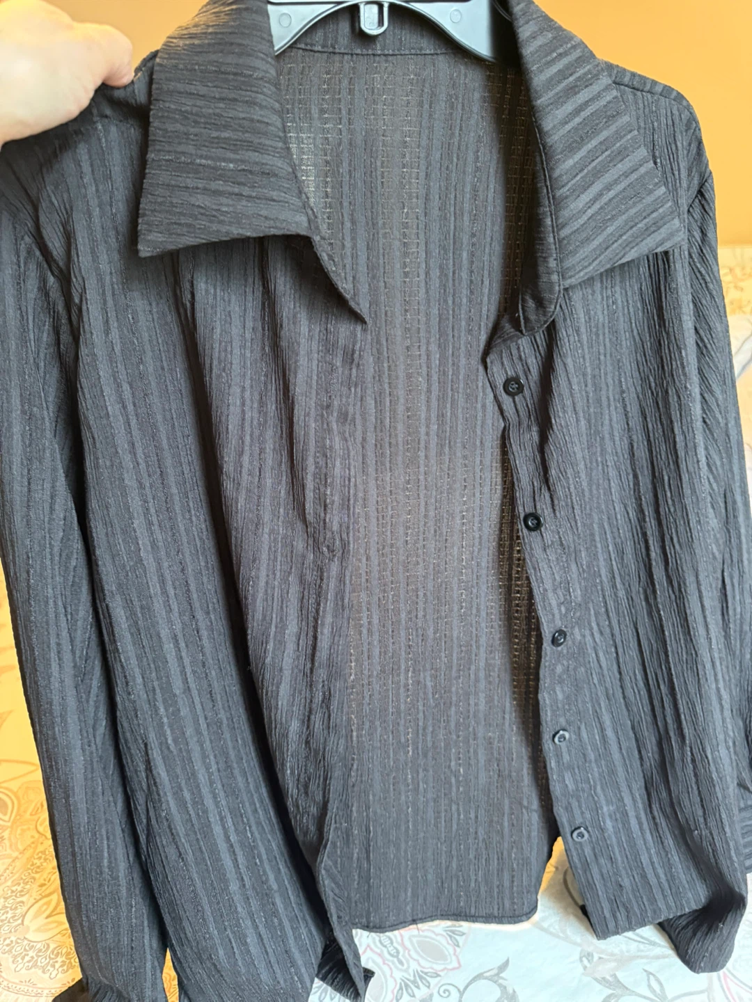 Woman Black Button-Up Shirt size medium