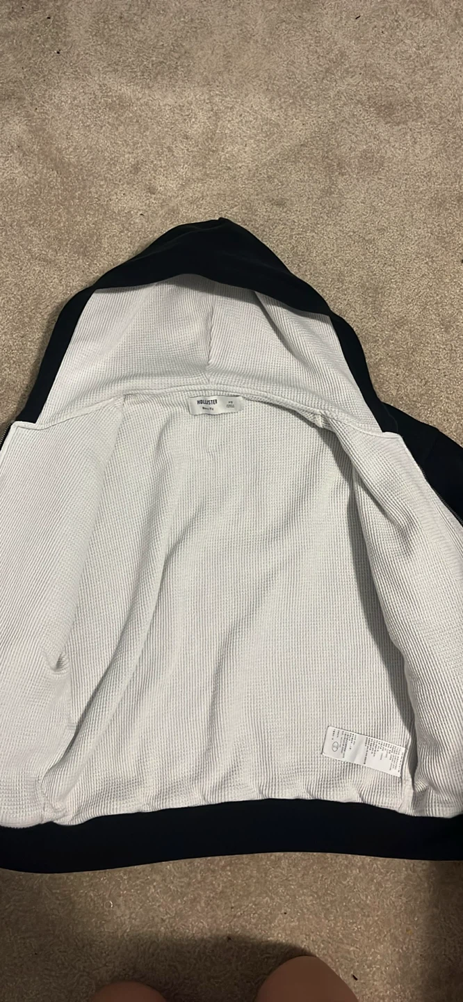 Hollister Black Zip-Up Hoodie - XS - photo 2