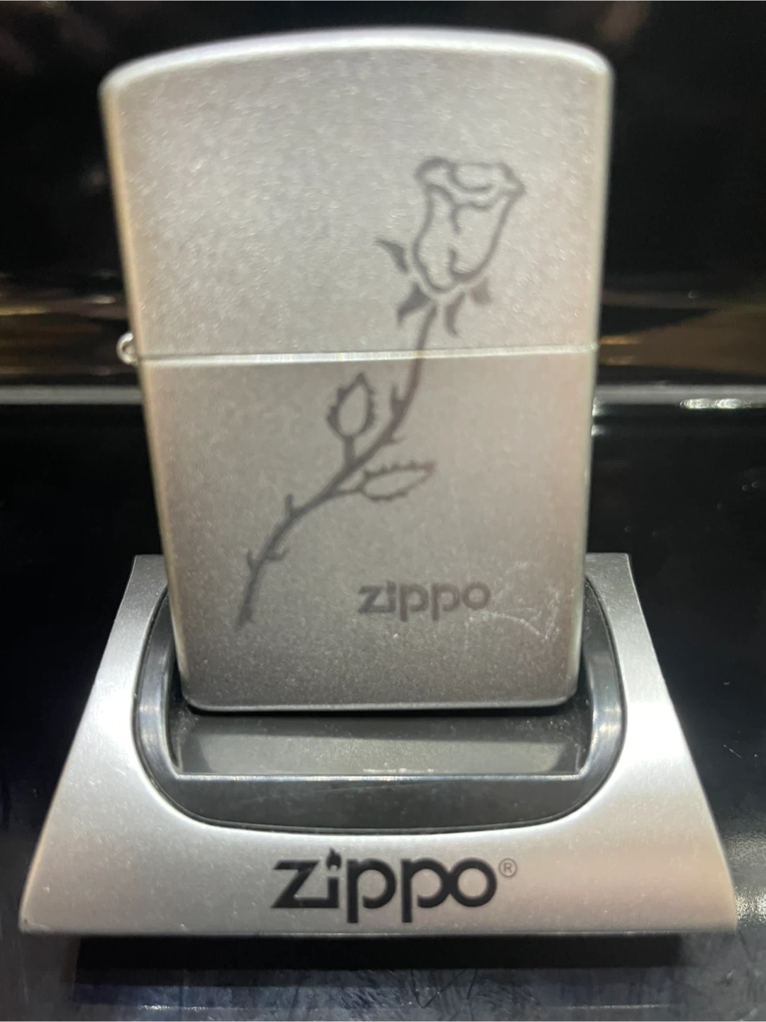 Zippo Lighter with Rose Engraving