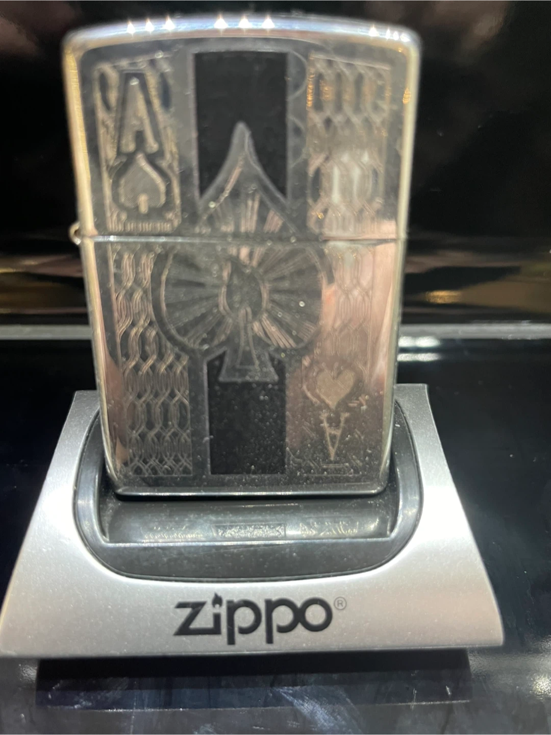 Zippo Lighter with Ace of Spades Design