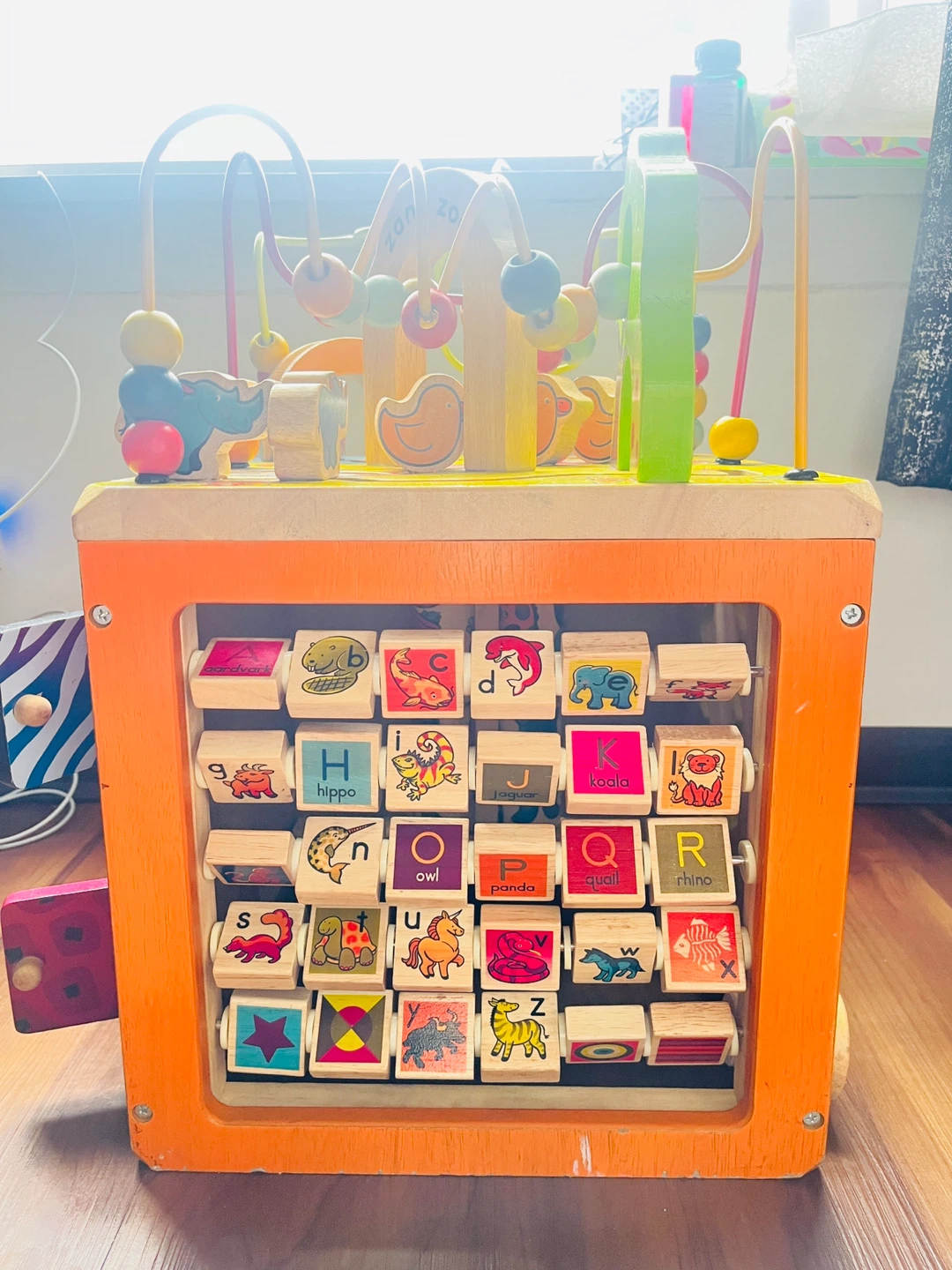 Wooden Activity Cube Toy - Alphabet, Animals, Beads - photo 3