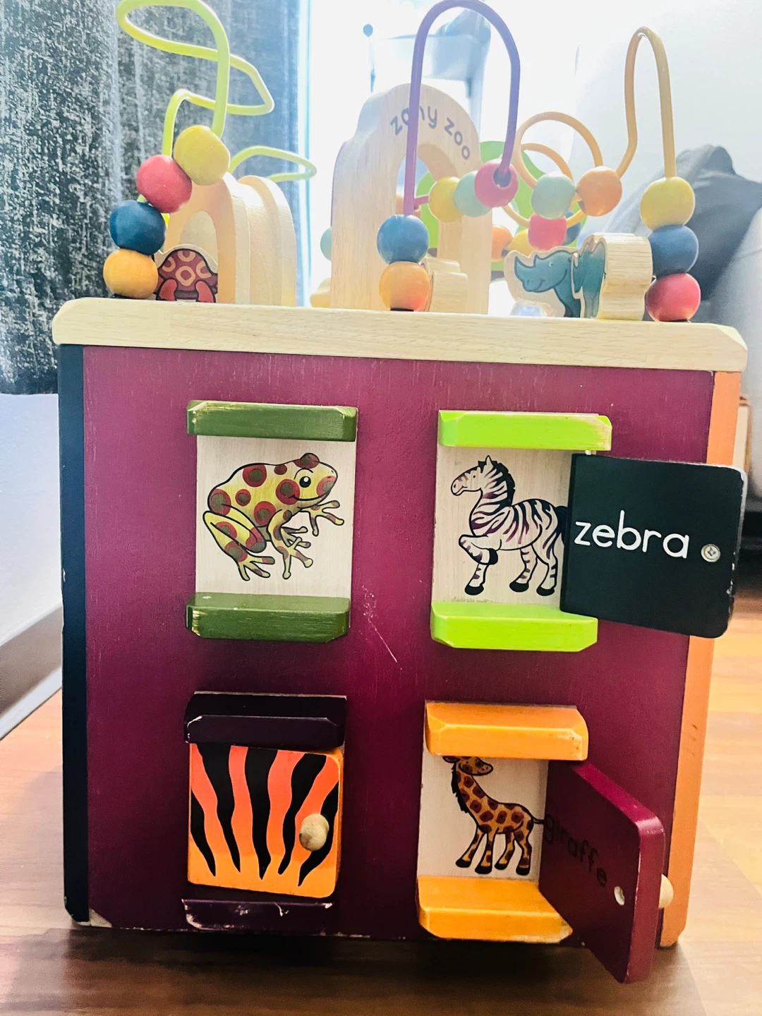 Wooden Activity Cube Toy - Alphabet, Animals, Beads - photo 4