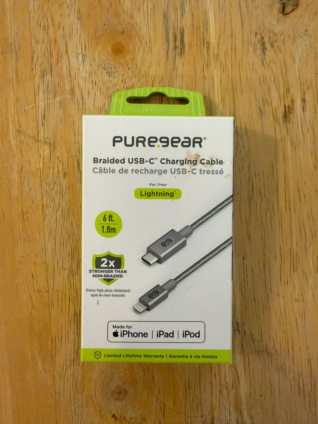 PUREgear Braided USB-C to Lightning Charging Cable - 6ft