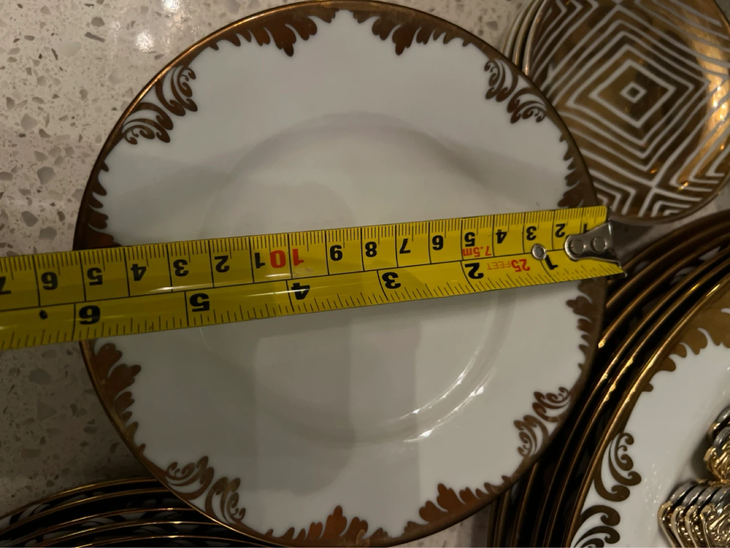White Dinnerware Set with Gold Trim - photo 5