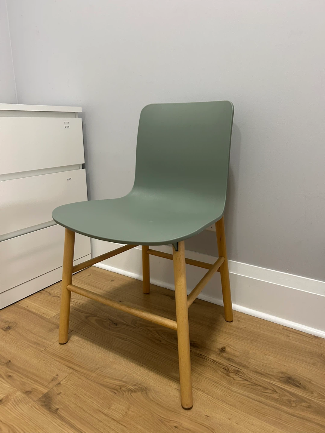 Sage Green Chair with Wood Legs - photo 2