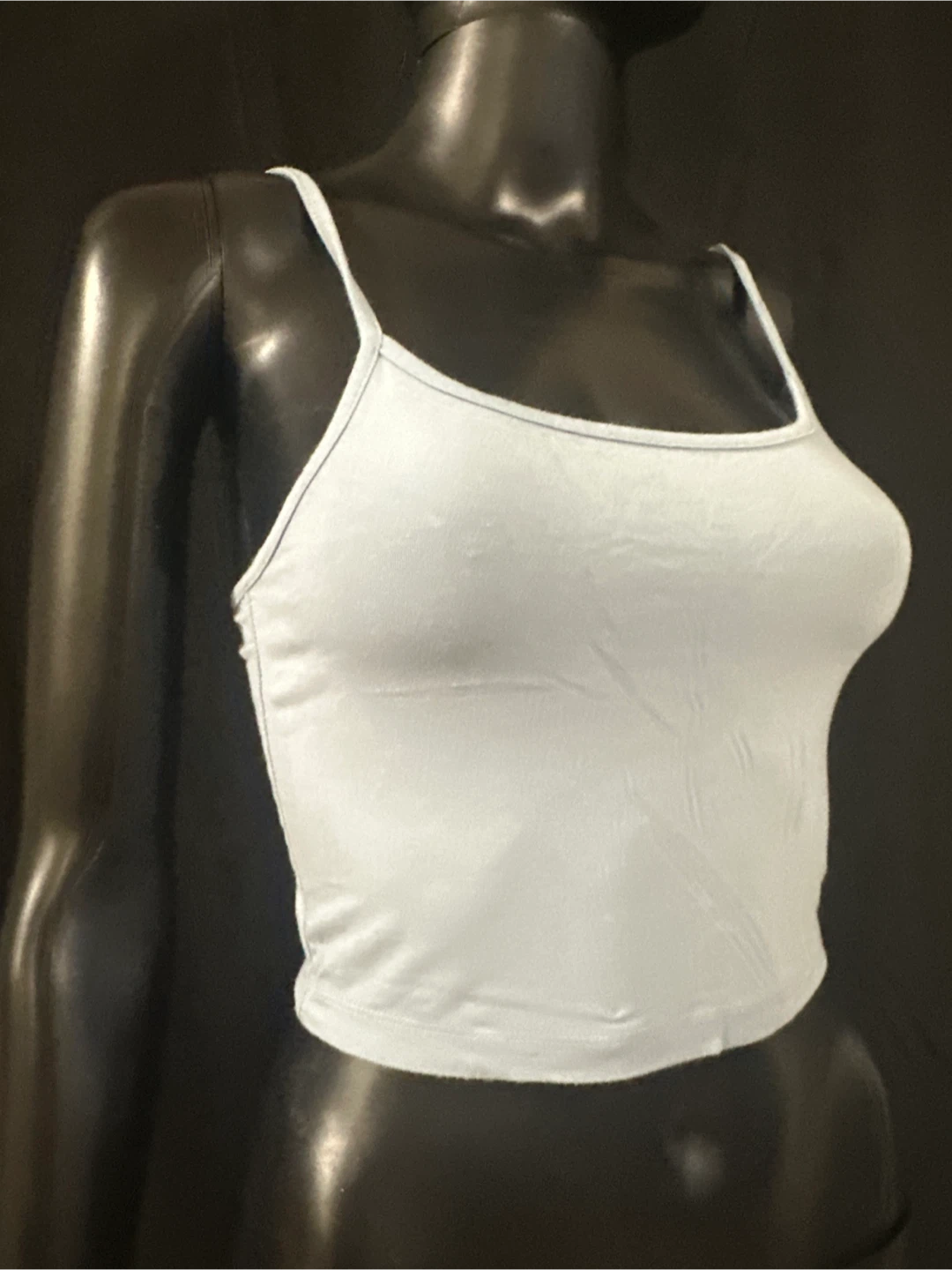 Light Blue Spaghetti Strap Crop Top